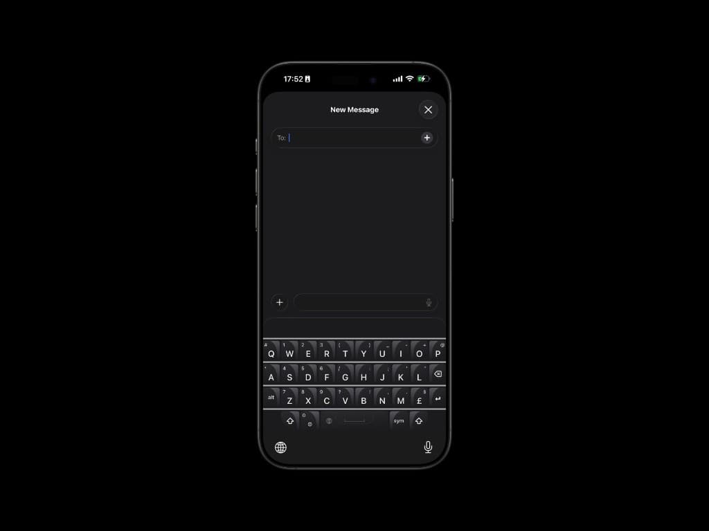 Klava — new message screen